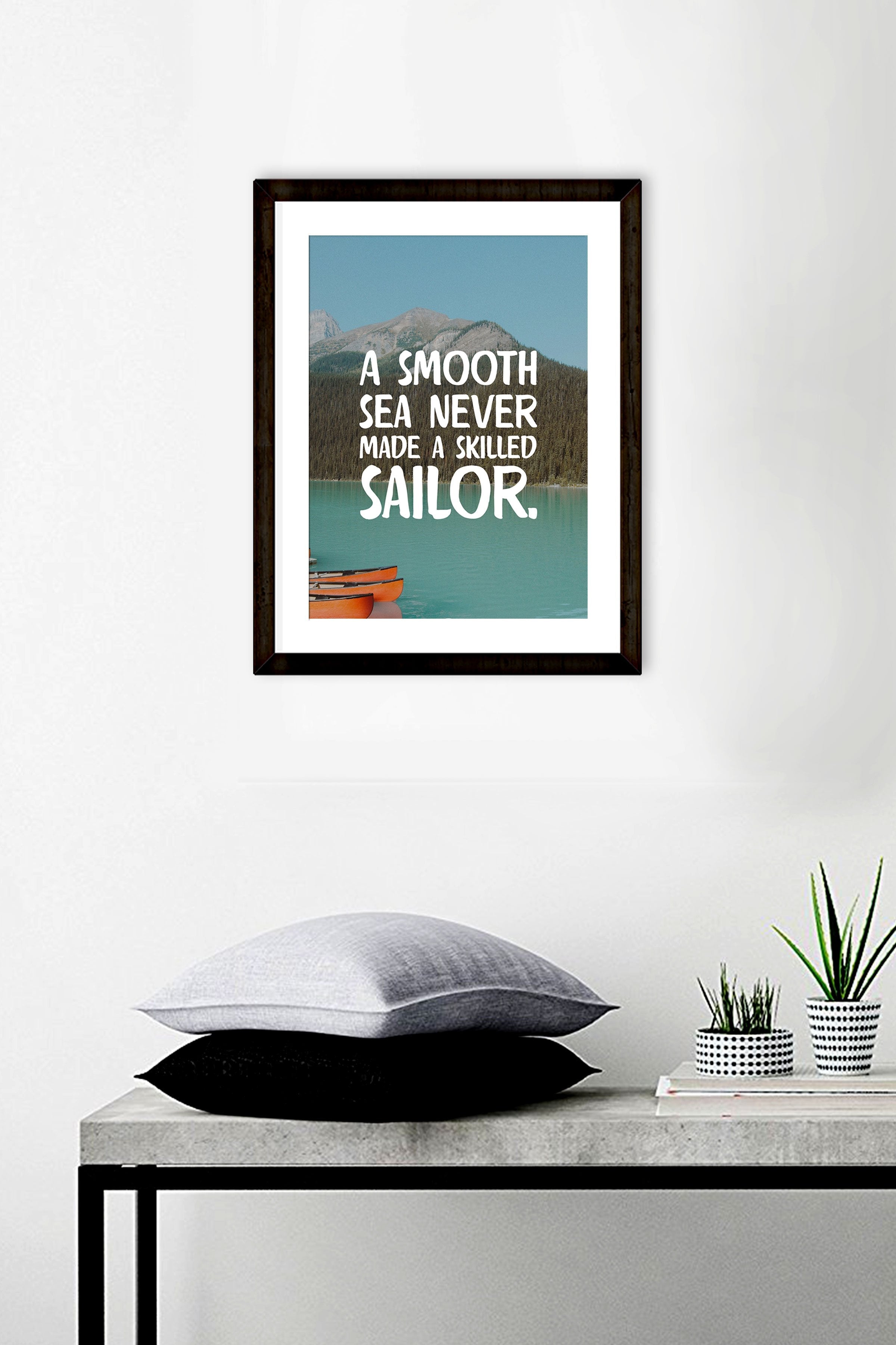 A Smooth Sea Never Made a Skilled Sailor Painting-Meri Deewar 2 : 3 Vertical Premium Wall Art Canvas by MeriDeewar