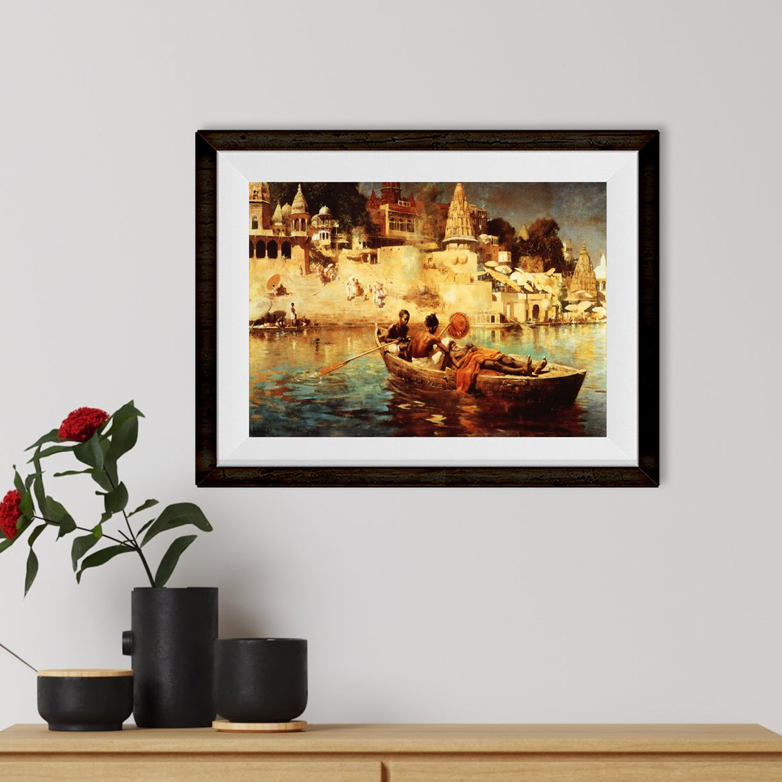 A Souvenir of the Ganges Painting - Meri Deewar 3 : 2 Horizontal Premium Wall Art Canvas by MeriDeewar
