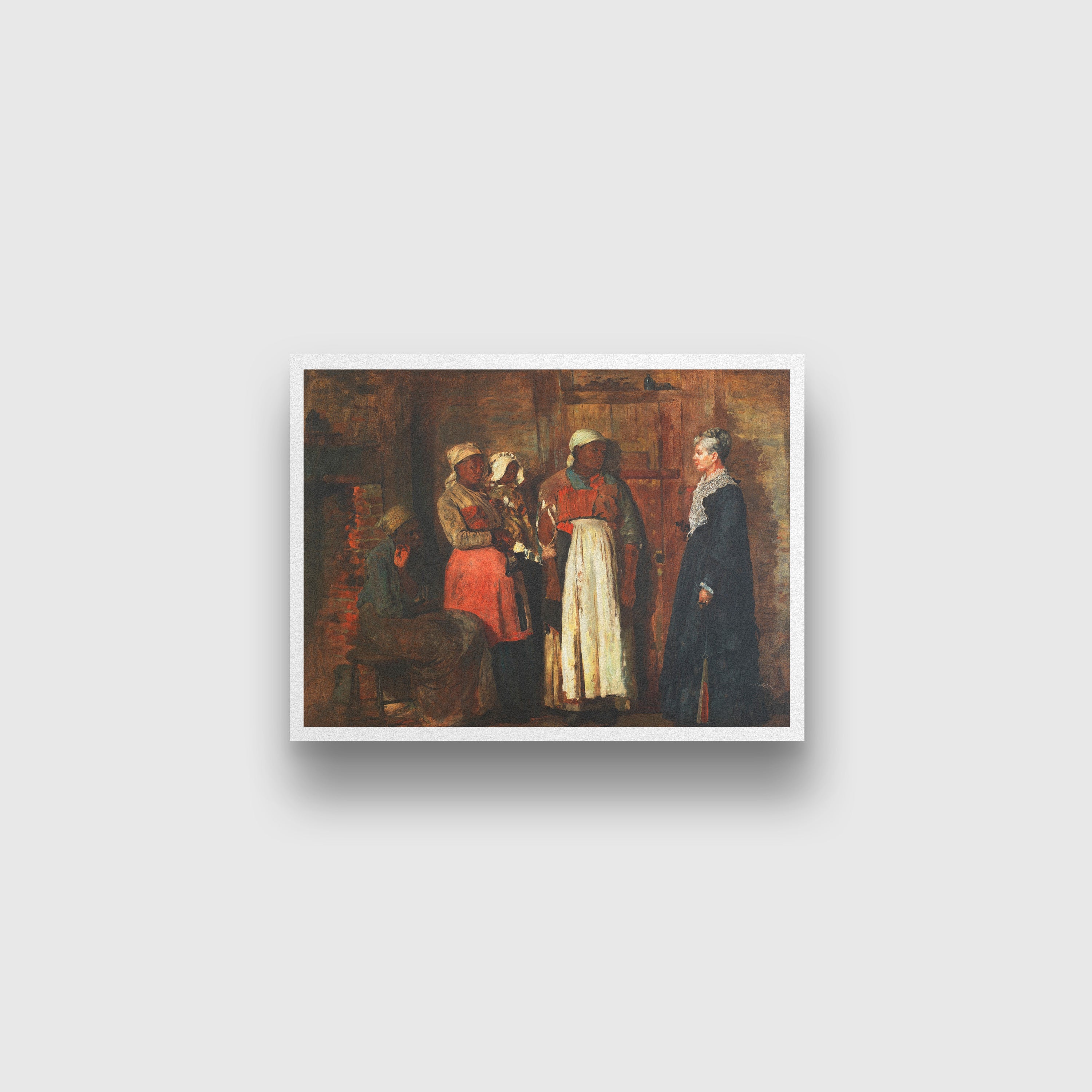 A Visit from the Old Mistress painting - Meri Deewar 4 : 3 Horizontal Premium Wall Art Canvas by MeriDeewar
