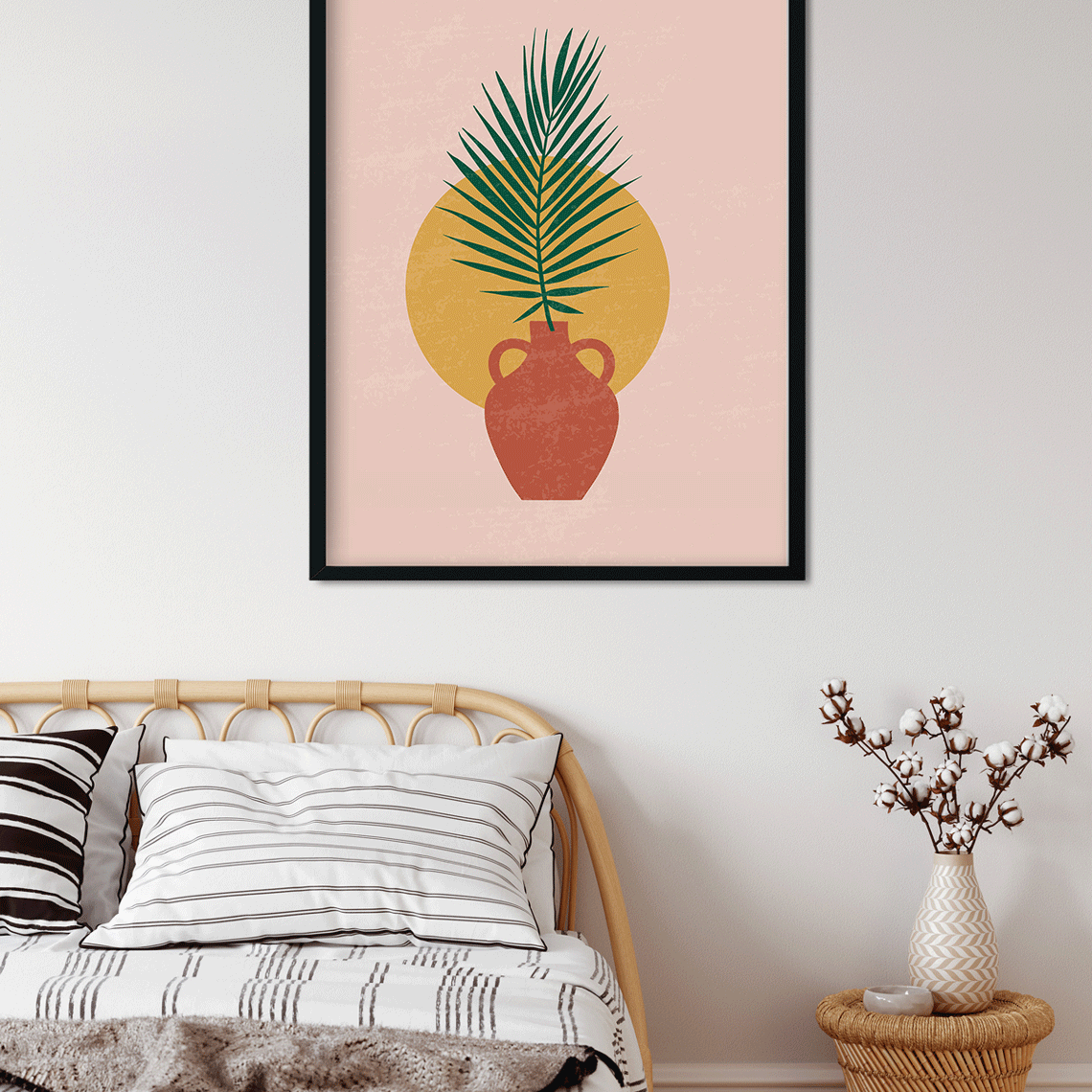 abstract aesthetic bohemian style wall decor Painting 4 :5 Vertical Premium Wall Art Canvas by MeriDeewar