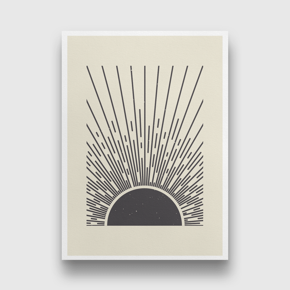 Abstract Boho Sunrise Painting 3 : 4.2 Vertical Premium Wall Art Canvas by MeriDeewar