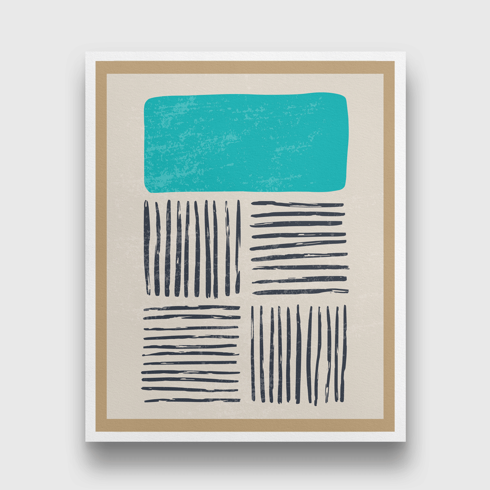 Abstract geometric minimalist Painting 4 :5 Vertical Premium Wall Art Canvas by MeriDeewar