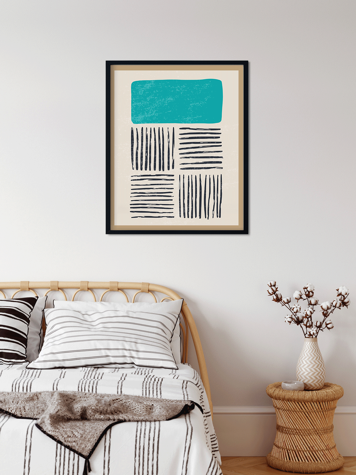 Abstract geometric minimalist Painting 4 :5 Vertical Premium Wall Art Canvas by MeriDeewar