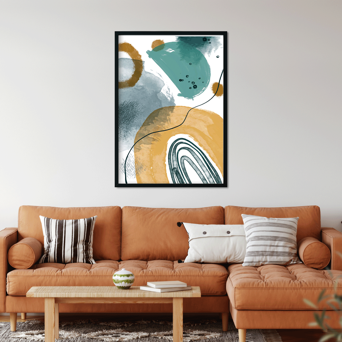 Abstract Hand drawn abstract Painting 4 X 5.5 Vertical Premium Wall Art Canvas by MeriDeewar