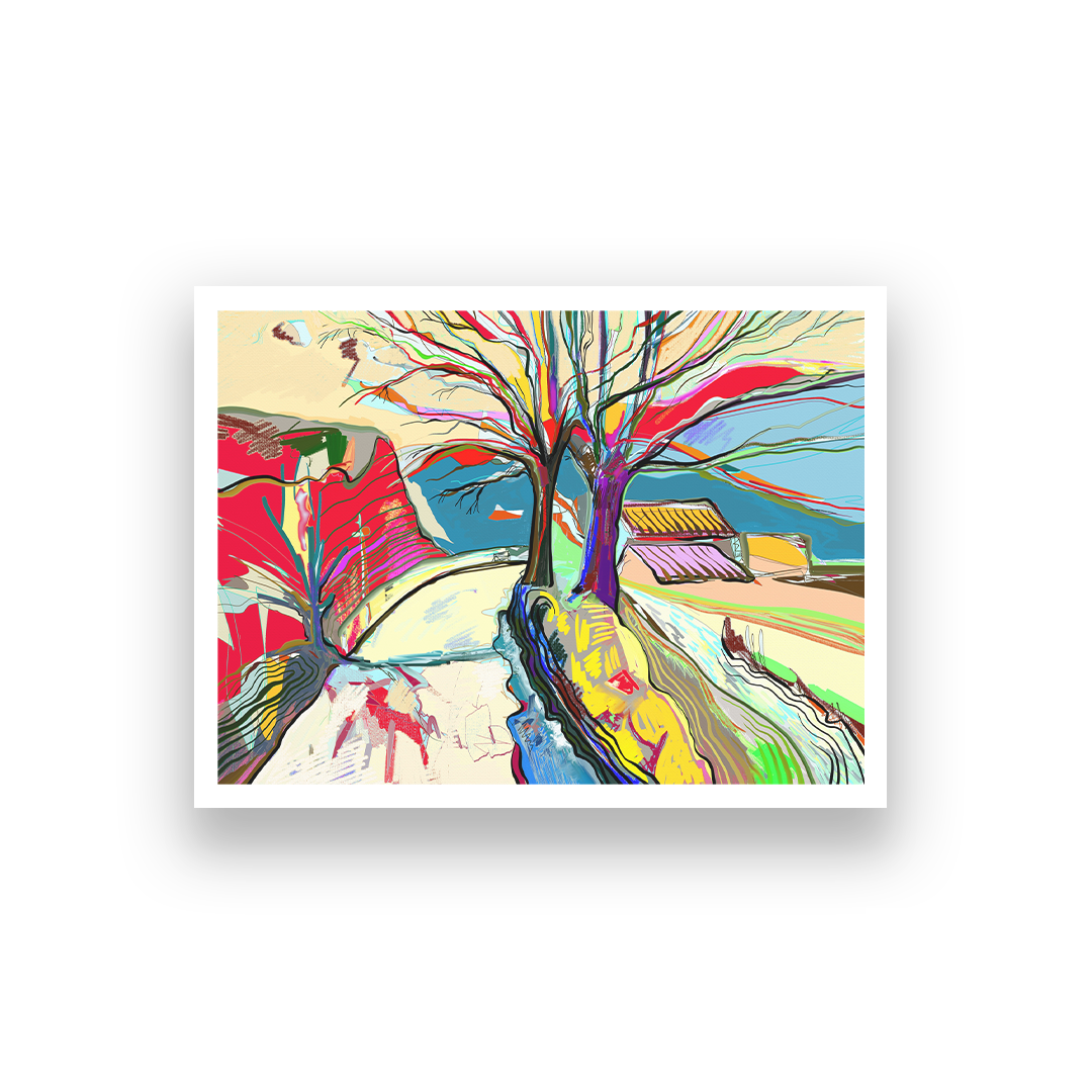 Abstract landscape Wall Painting 3 : 2 Horizontal Premium Wall Art Canvas by MeriDeewar