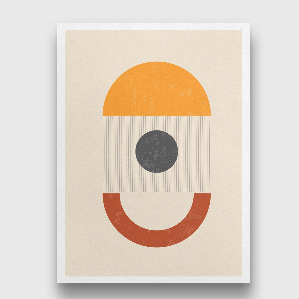 Abstract minimalist modern poster boho Painting 4 X 5.5 Vertical Premium Wall Art Canvas by MeriDeewar