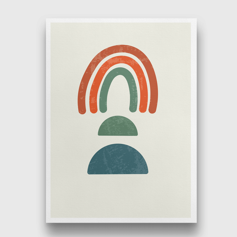 Abstract modern boho contemporary Painting 4 X 5.5 Vertical Premium Wall Art Canvas by MeriDeewar