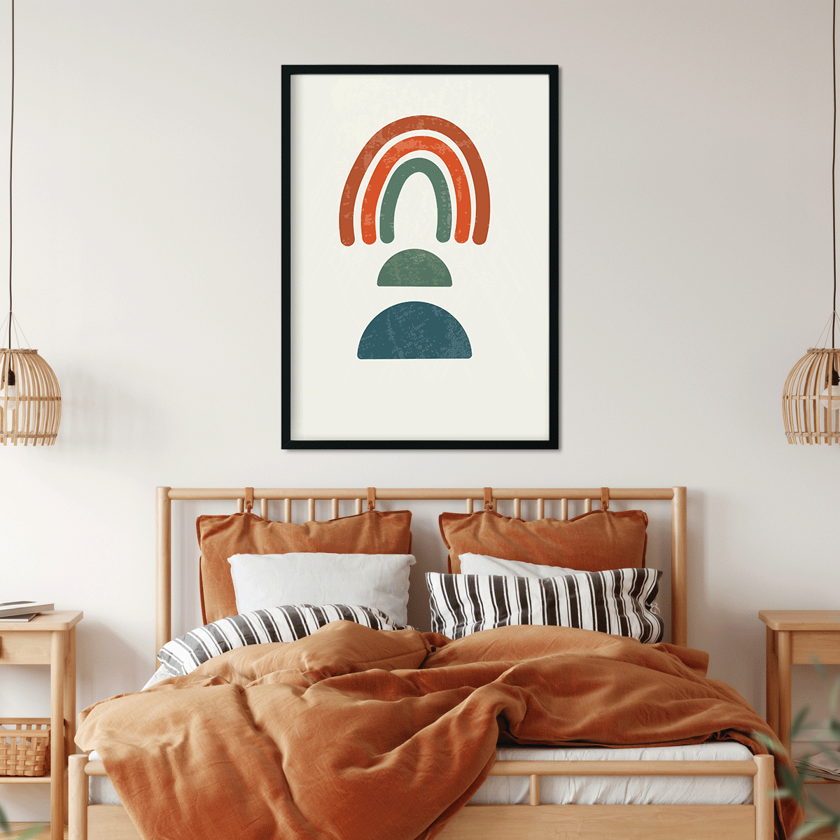 Abstract modern boho contemporary Painting 4 X 5.5 Vertical Premium Wall Art Canvas by MeriDeewar