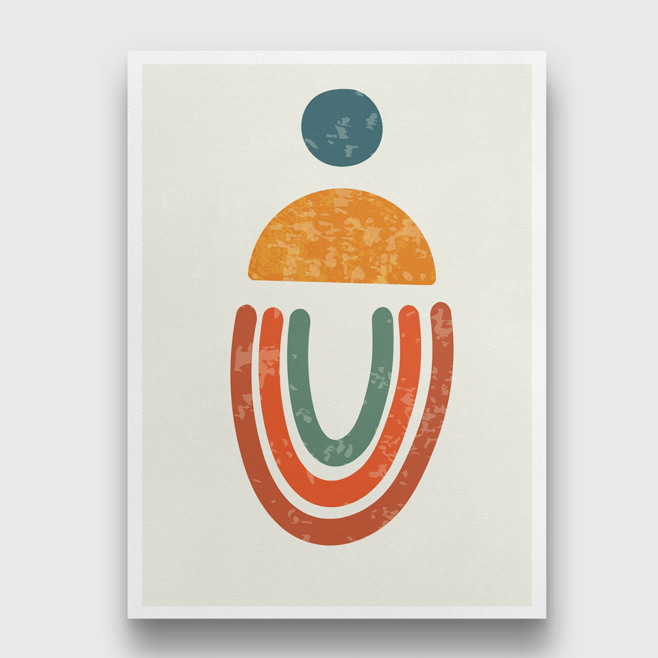 Abstract modern boho contemporary wall art Painting 4 X 5.5 Vertical Premium Wall Art Canvas by MeriDeewar