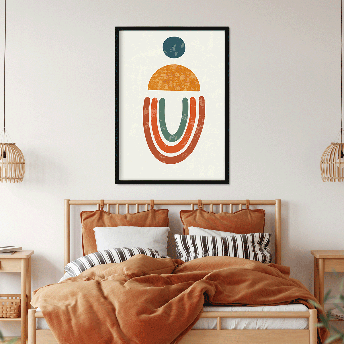Abstract modern boho contemporary wall art Painting 4 X 5.5 Vertical Premium Wall Art Canvas by MeriDeewar