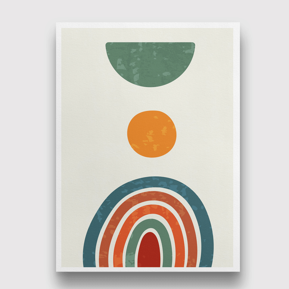 Abstract modern boho contemporary wall Painting 4 X 5.5 Vertical Premium Wall Art Canvas by MeriDeewar