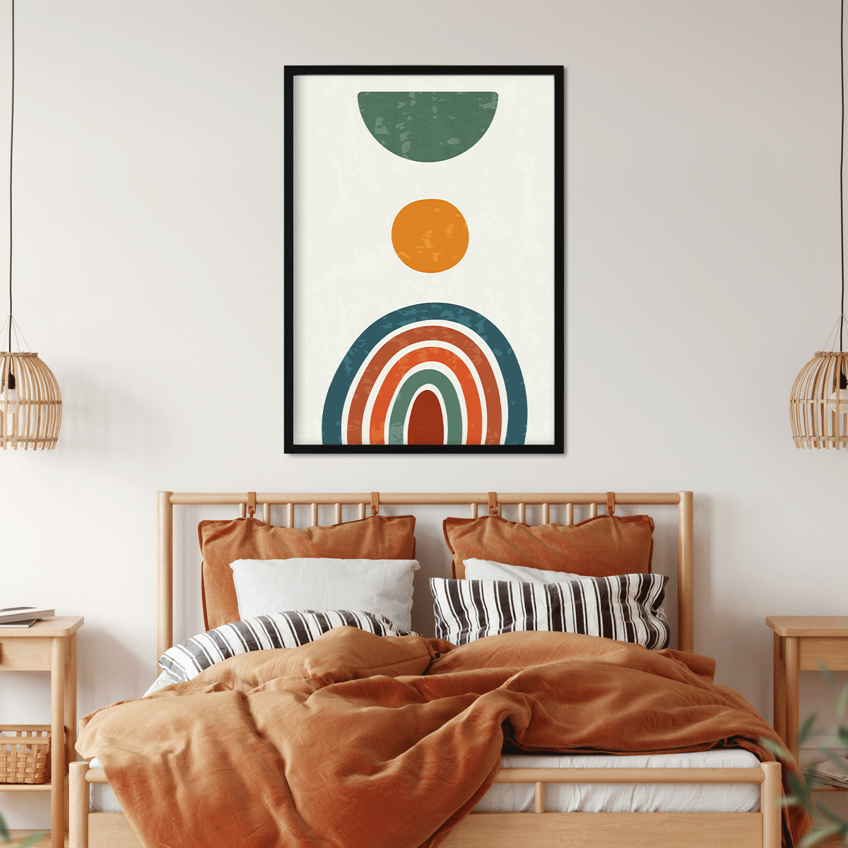 Abstract modern boho contemporary wall Painting 4 X 5.5 Vertical Premium Wall Art Canvas by MeriDeewar