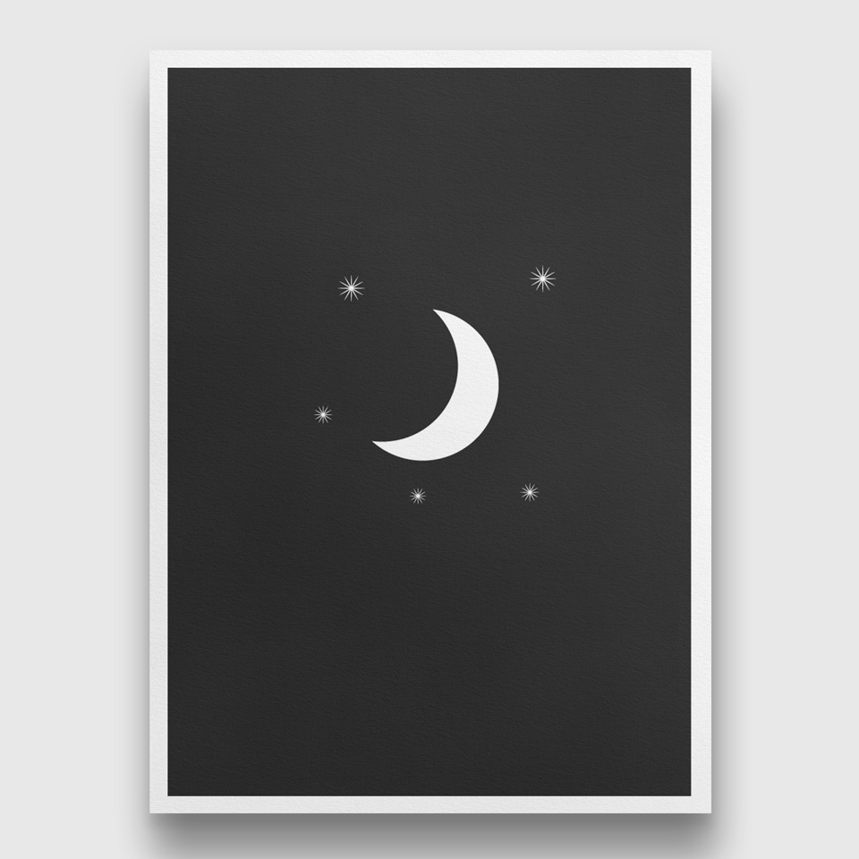 Abstract moon Painting 3 : 4 Vertical Premium Wall Art Canvas by MeriDeewar