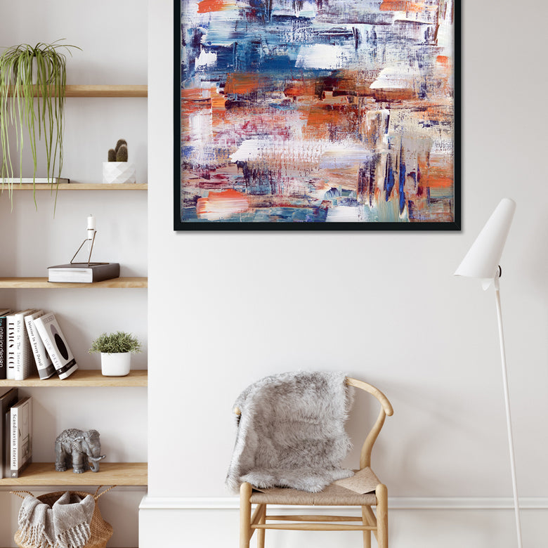 Abstract Oil Paintings 1 : 1 Square Premium Wall Art Canvas by MeriDeewar