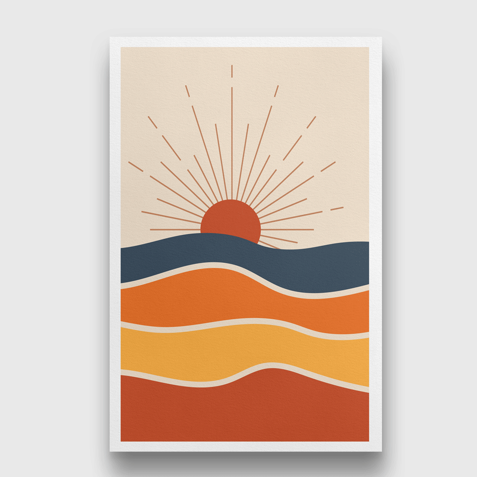 Abstract Sunset Painting 2 : 3 Vertical Premium Wall Art Canvas by MeriDeewar