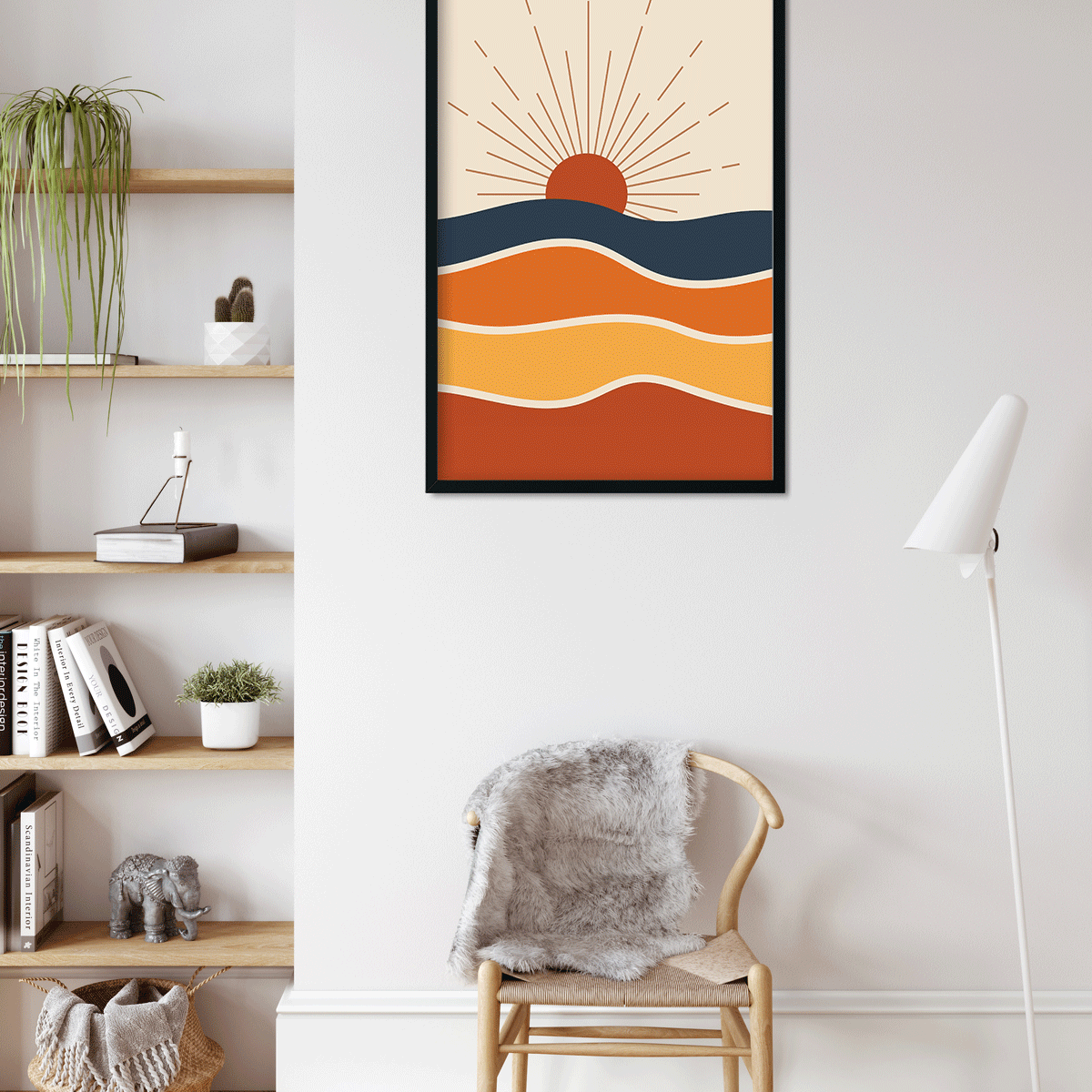 Abstract Sunset Painting 2 : 3 Vertical Premium Wall Art Canvas by MeriDeewar