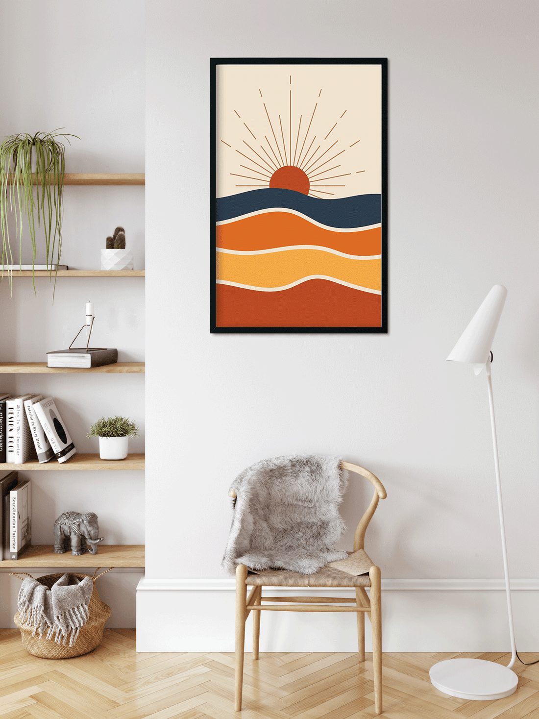 Abstract Sunset Painting 2 : 3 Vertical Premium Wall Art Canvas by MeriDeewar