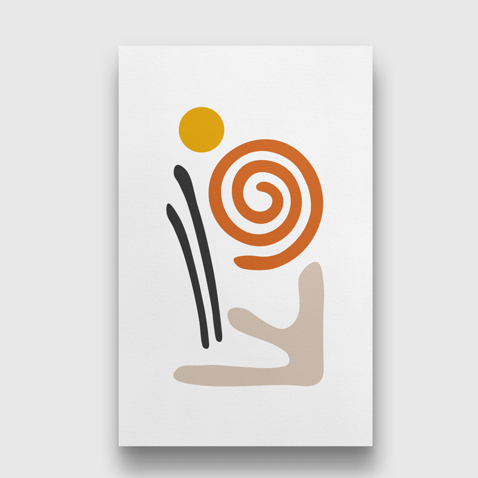 Abstract wall art mid century collection - Painting 3 : 4.2 Vertical Premium Wall Art Canvas by MeriDeewar