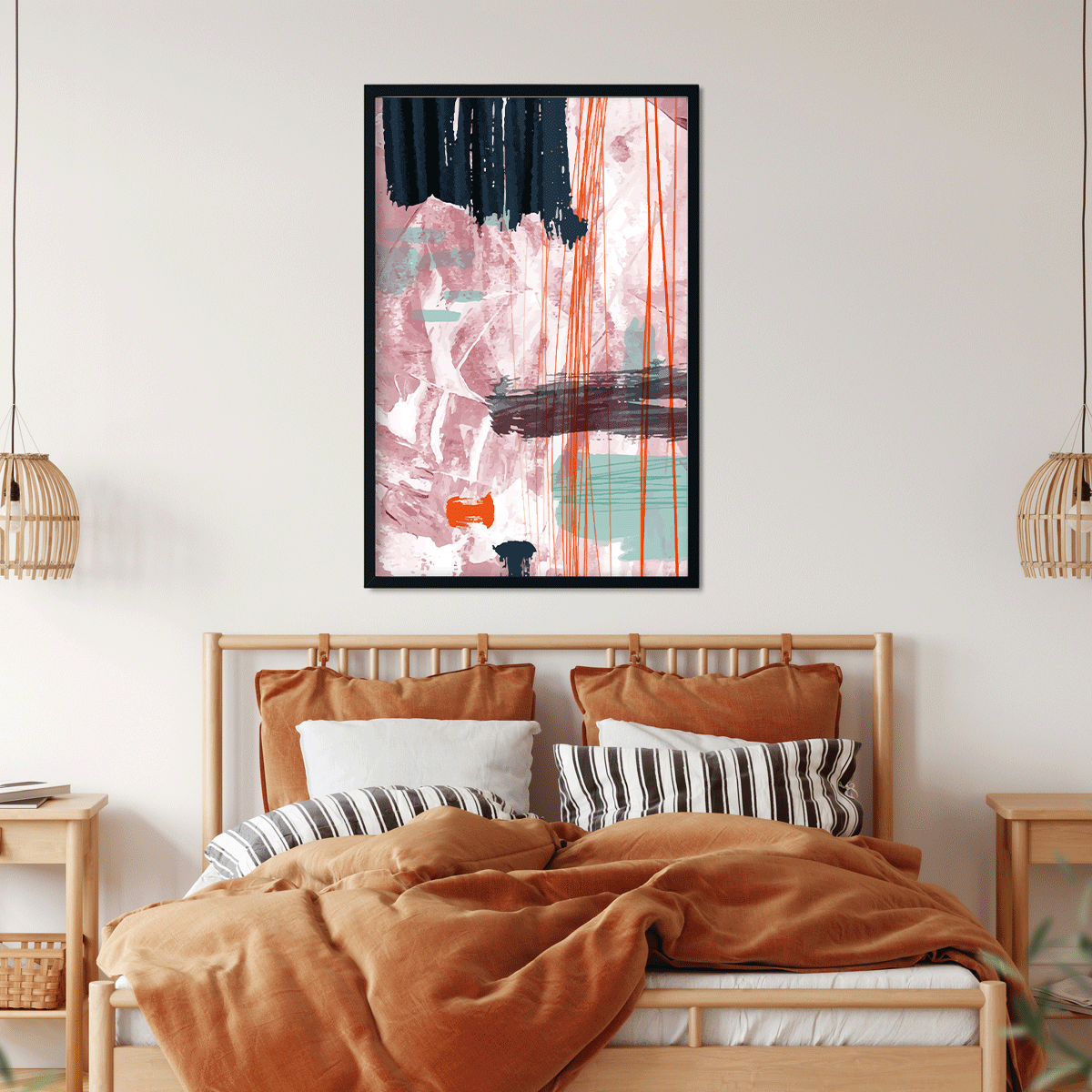 Abstract watercolor shape covers painting 3 : 4.2 Vertical Premium Wall Art Canvas by MeriDeewar