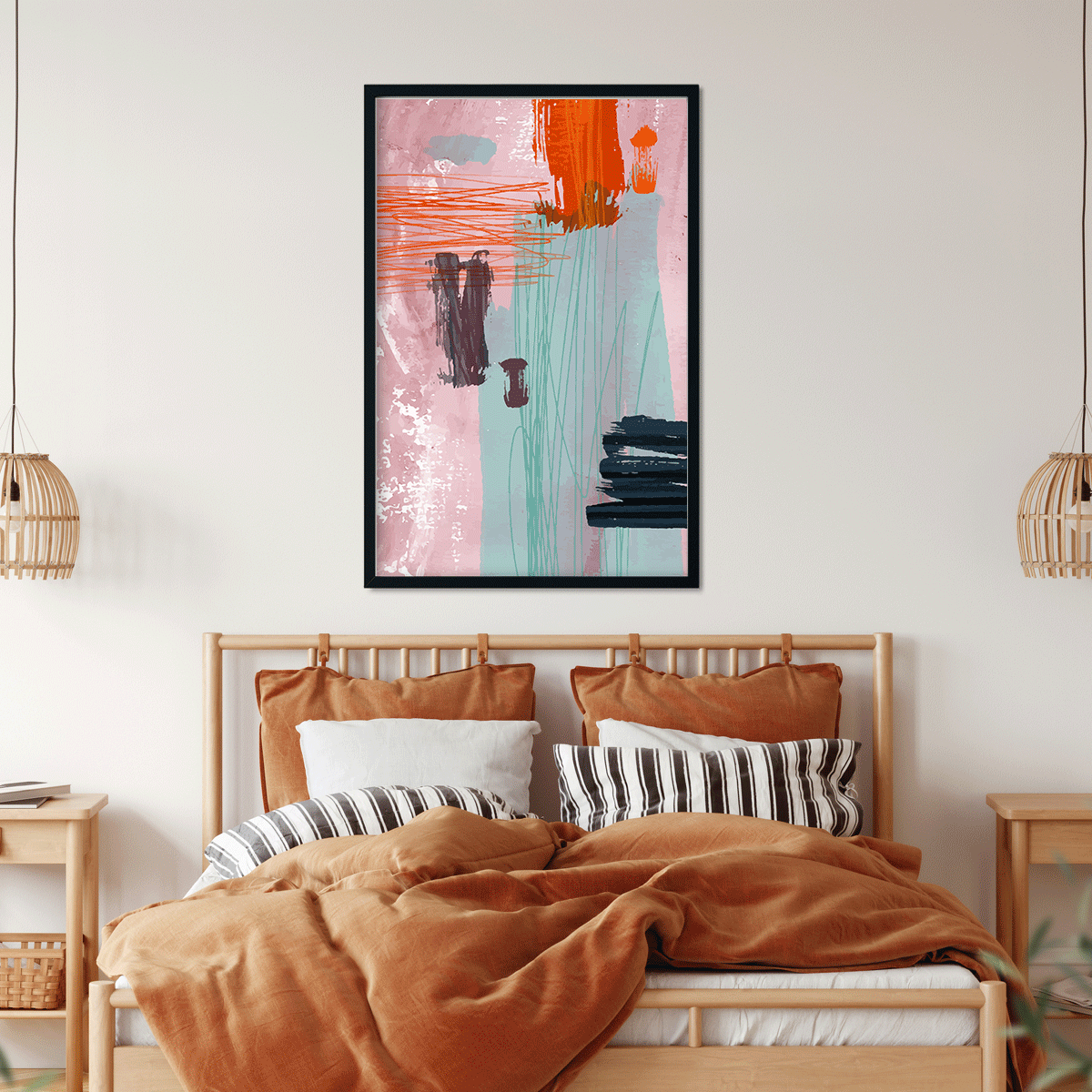 Abstract watercolor shape painting 3 : 4.2 Vertical Premium Wall Art Canvas by MeriDeewar