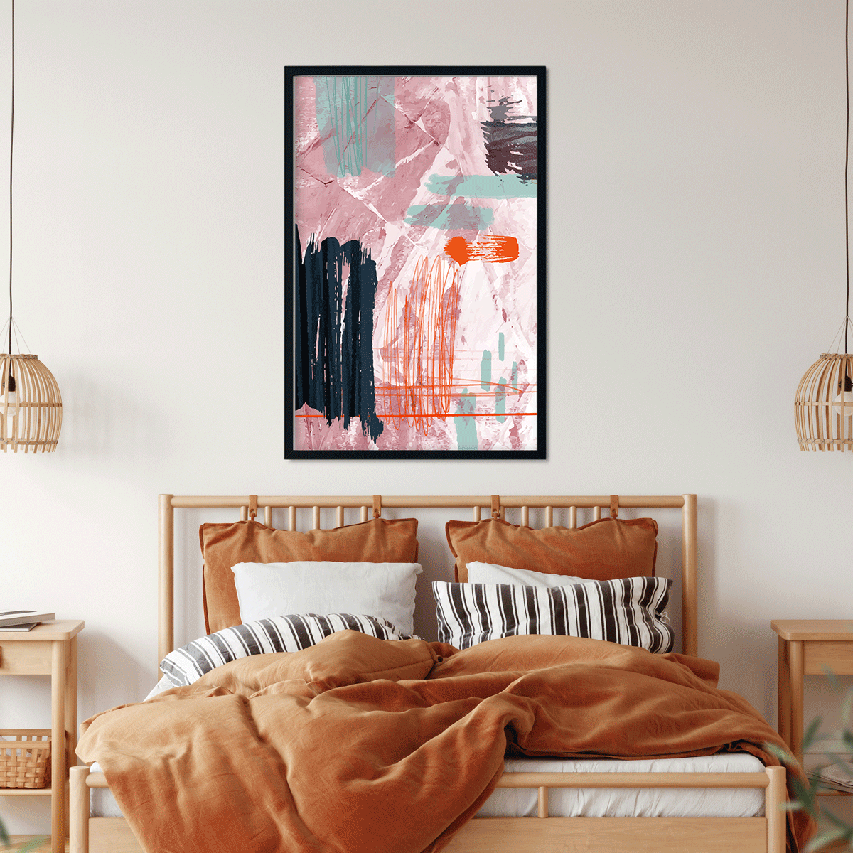 Abstract watercolor shapes painting 3 : 4.2 Vertical Premium Wall Art Canvas by MeriDeewar