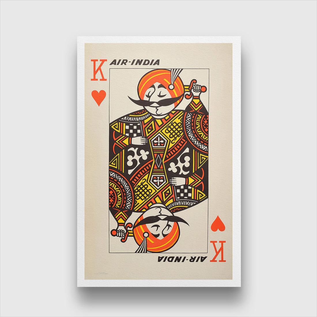 Air India Maharaja  Vintage Travel Poster 2 : 3 Vertical Premium Wall Art Canvas by MeriDeewar