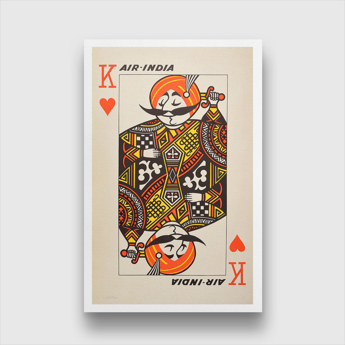 Air India Maharaja  Vintage Travel Poster 2 : 3 Vertical Premium Wall Art Canvas by MeriDeewar