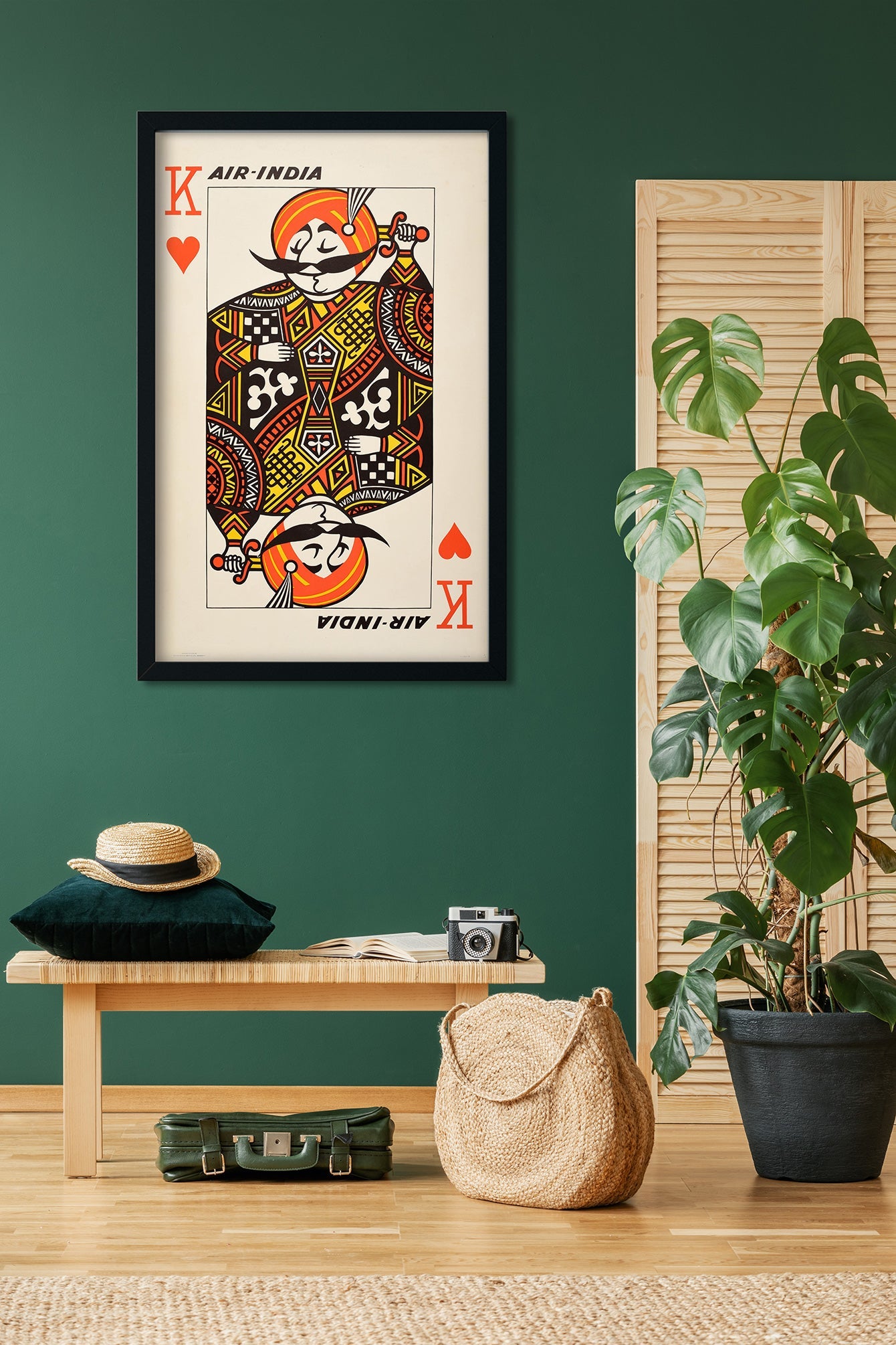 Air India Maharaja  Vintage Travel Poster 2 : 3 Vertical Premium Wall Art Canvas by MeriDeewar