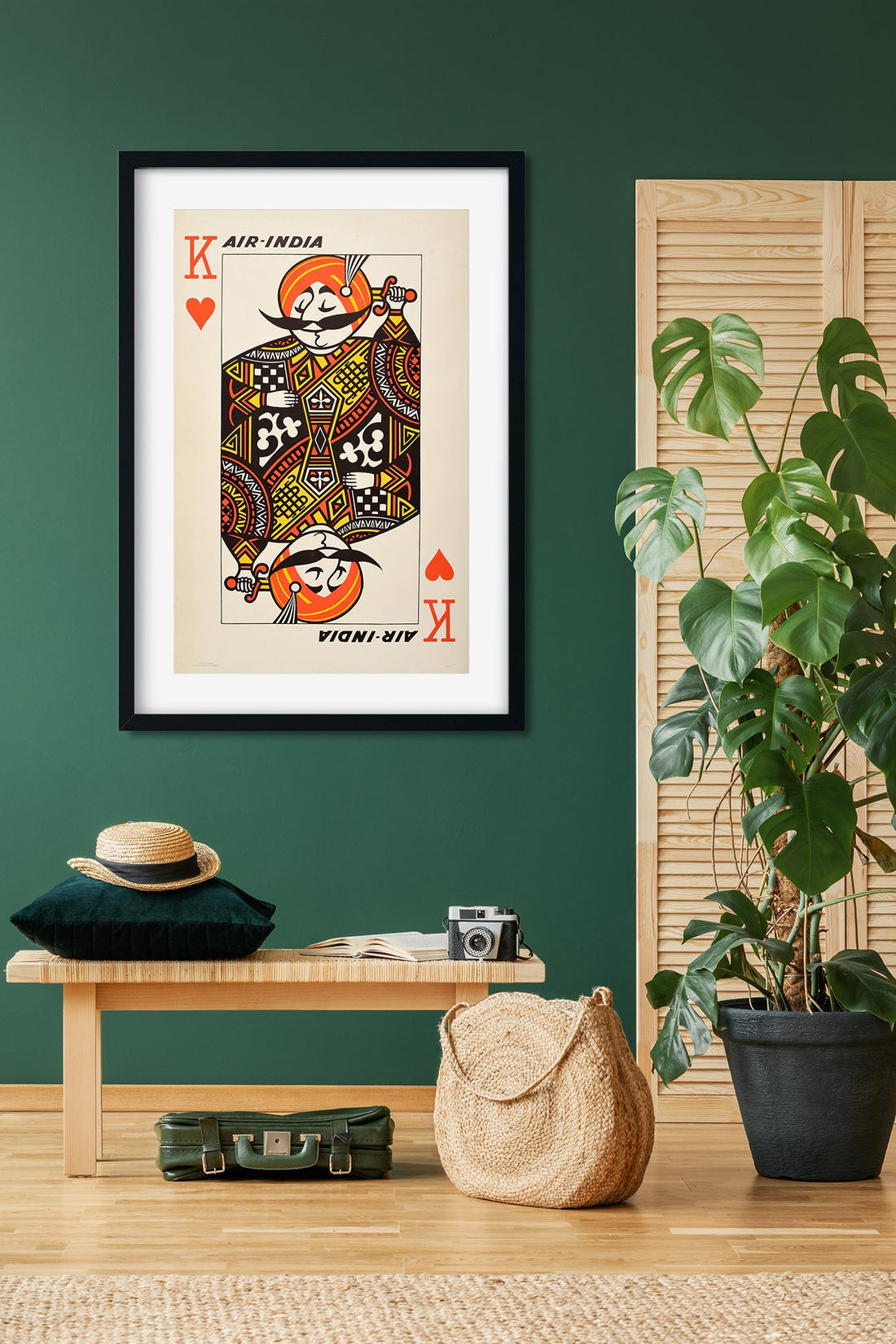 Air India Maharaja  Vintage Travel Poster 2 : 3 Vertical Premium Wall Art Canvas by MeriDeewar