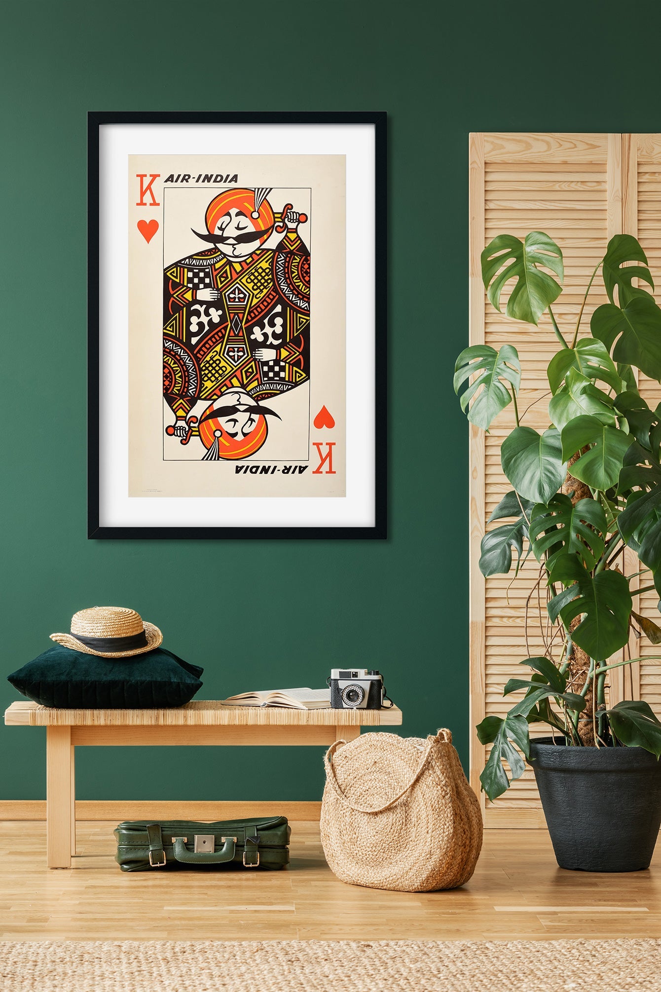 Air India Maharaja  Vintage Travel Poster 2 : 3 Vertical Premium Wall Art Canvas by MeriDeewar