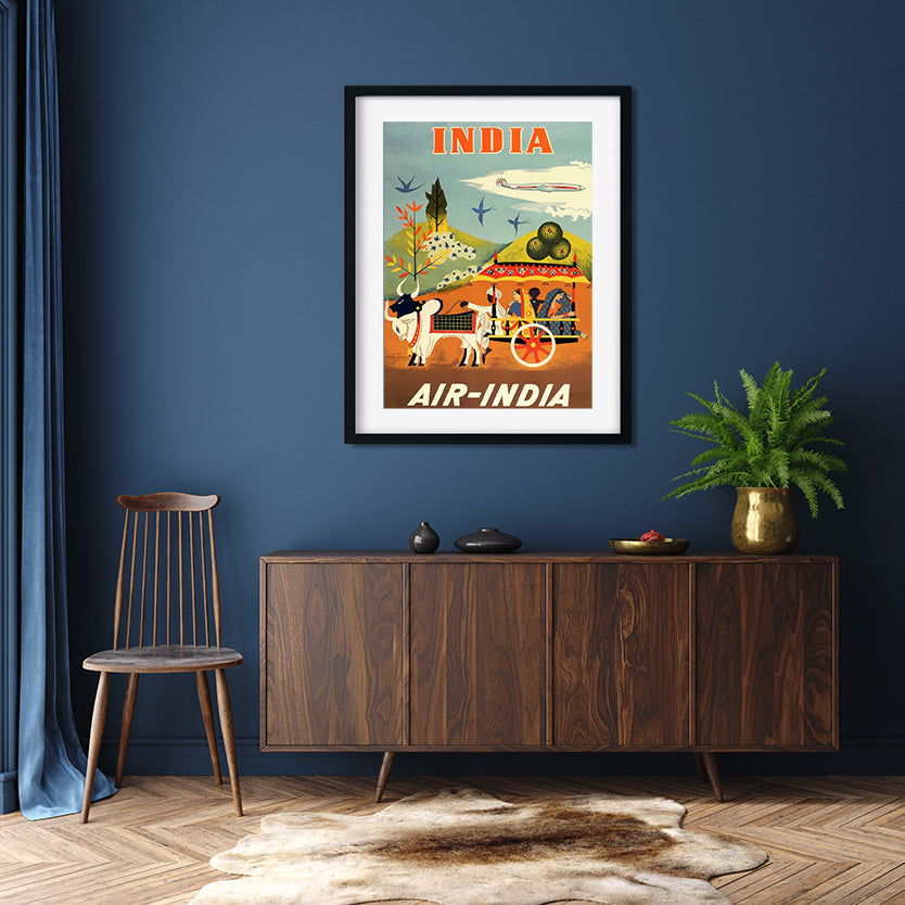 Air India Travel Poster 3 : 4 Vertical Premium Wall Art Canvas by MeriDeewar
