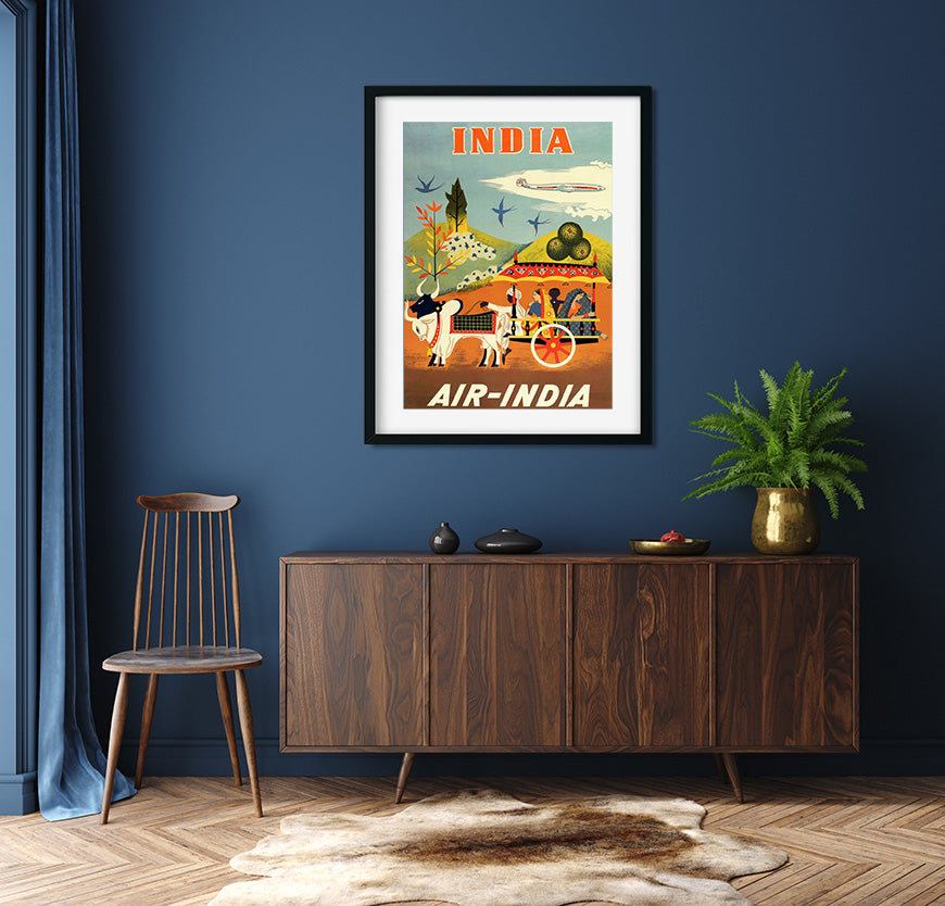 Air India Travel Poster 3 : 4 Vertical Premium Wall Art Canvas by MeriDeewar