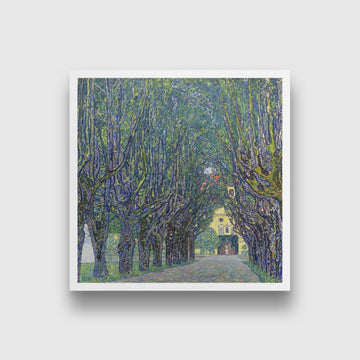 Allee at Schloss Kammer painting 1 : 1 Square Premium Wall Art Canvas by MeriDeewar