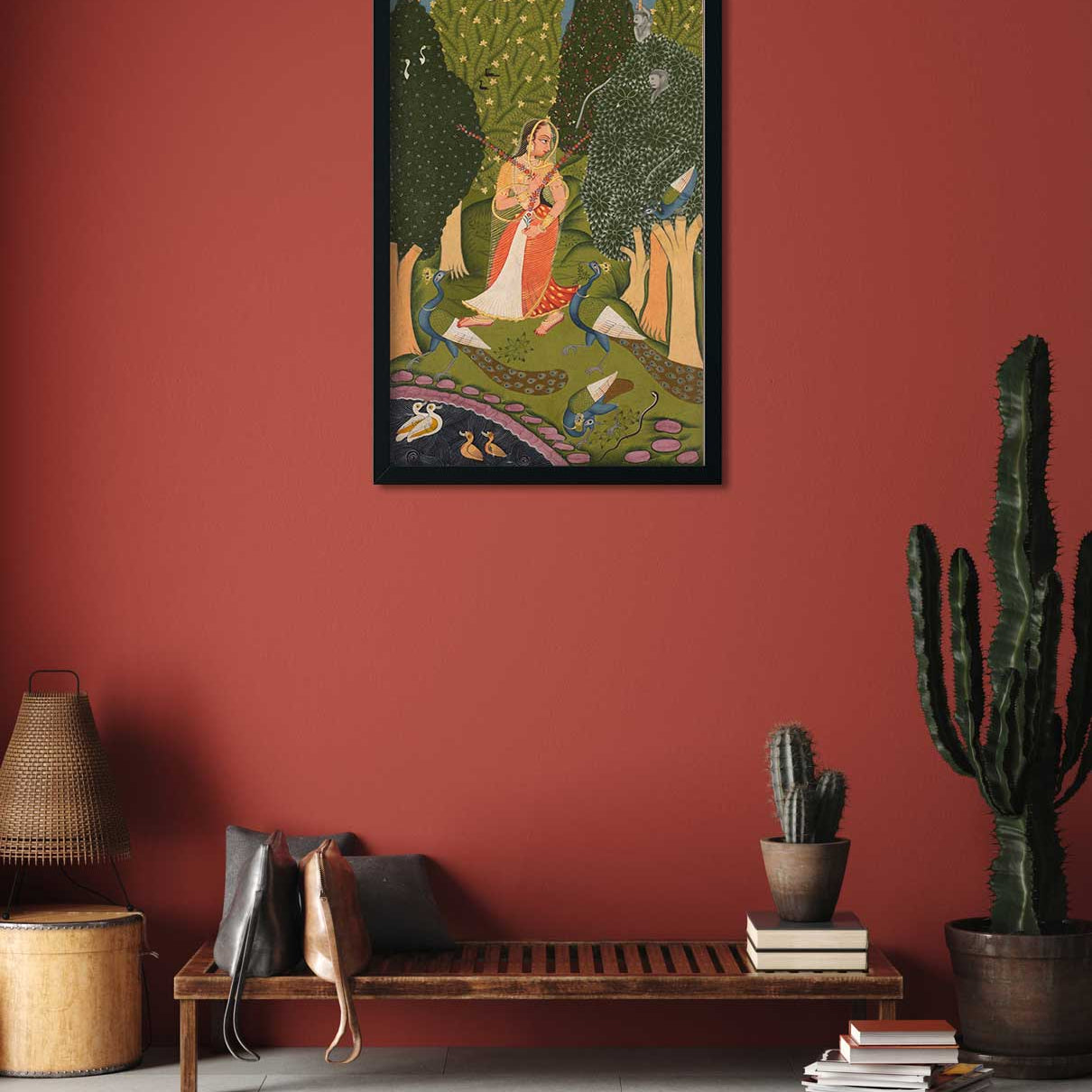 Amaruśatakam Painting 1 : 2 Vertical Premium Wall Art Canvas by MeriDeewar
