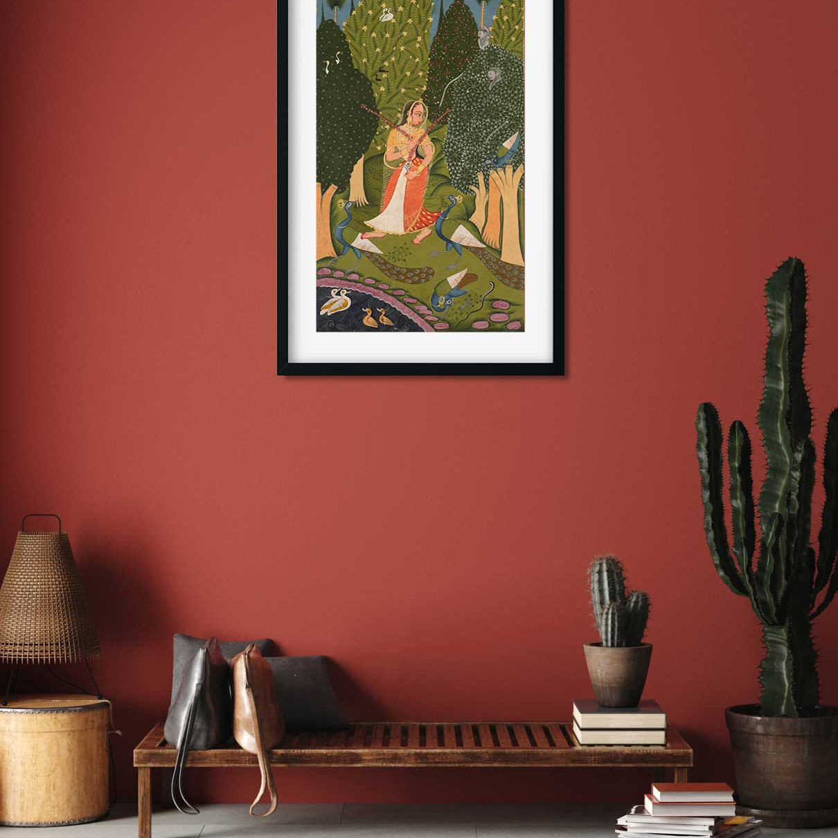 Amaruśatakam Painting 1 : 2 Vertical Premium Wall Art Canvas by MeriDeewar