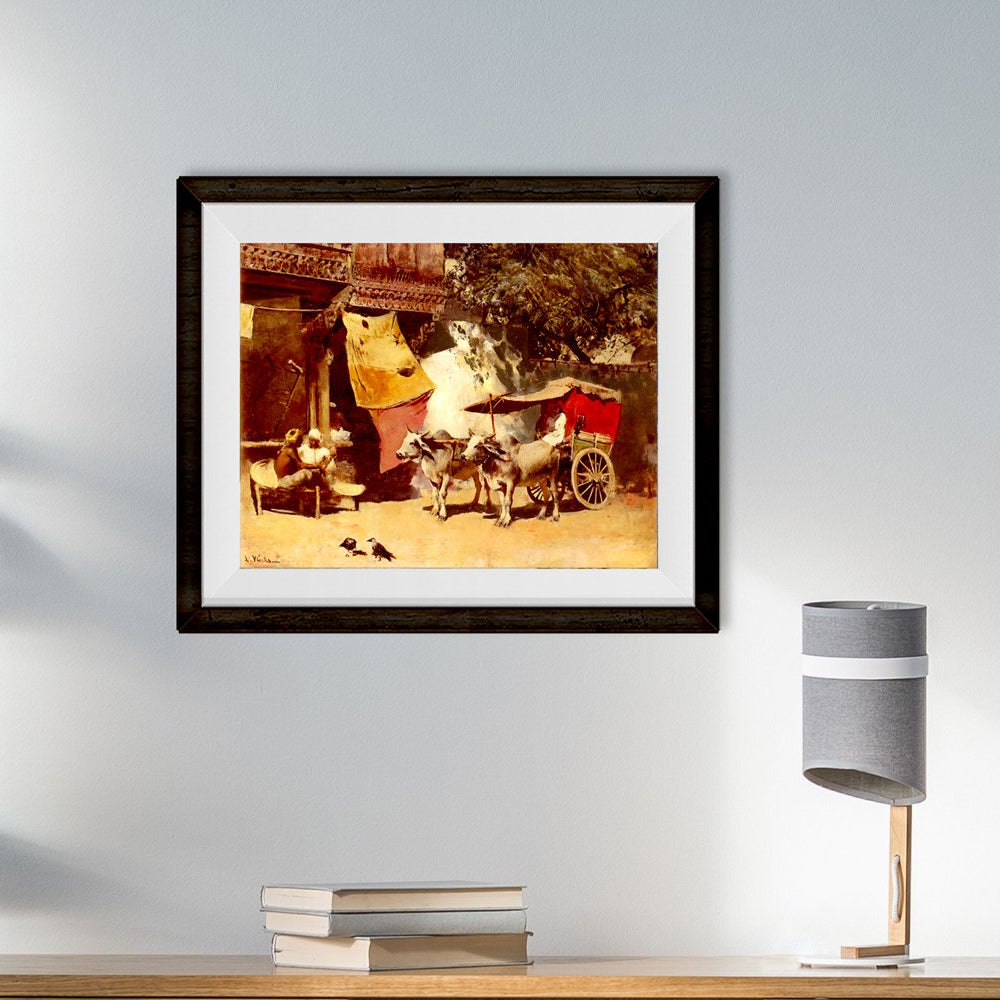 An Indian Gharry Painting- Meri Deewar 6 : 5 Horizontal Premium Wall Art Canvas by MeriDeewar