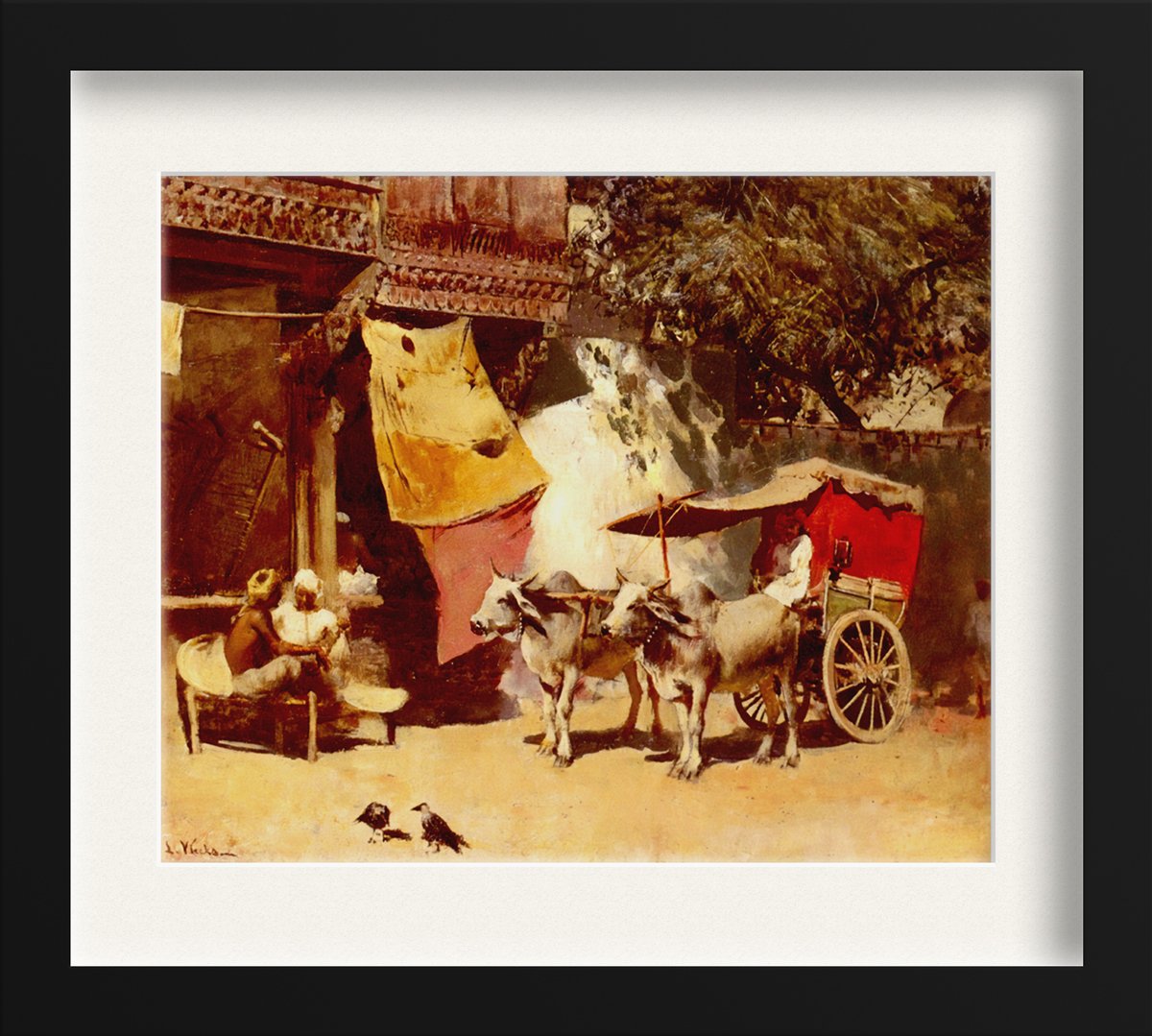 An Indian Gharry Painting- Meri Deewar 6 : 5 Horizontal Premium Wall Art Canvas by MeriDeewar