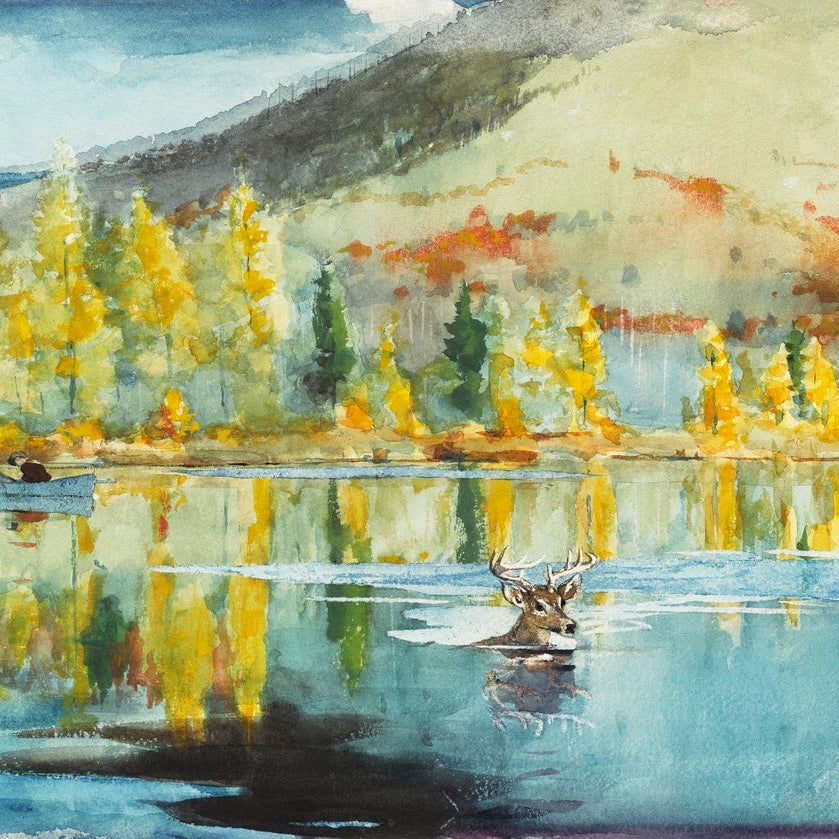 An October Day painting - Meri Deewar 3 : 2 Horizontal Premium Wall Art Canvas by MeriDeewar