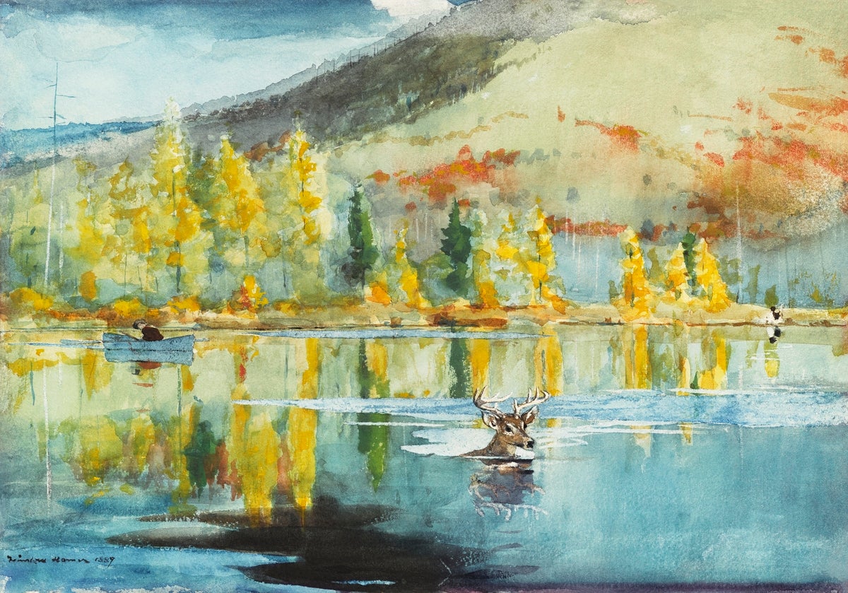 An October Day painting - Meri Deewar 3 : 2 Horizontal Premium Wall Art Canvas by MeriDeewar