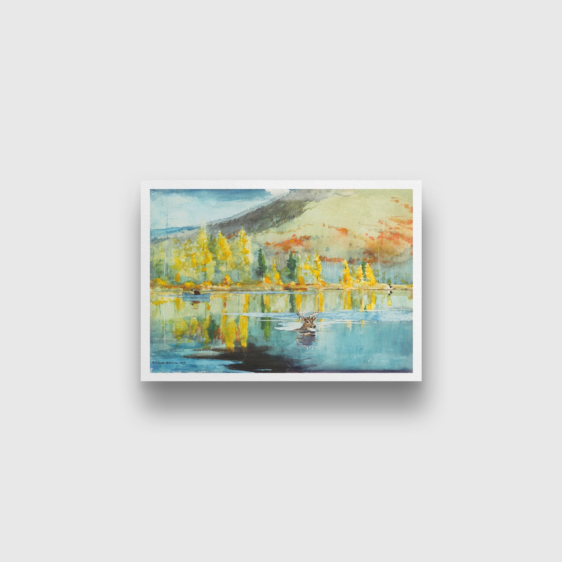 An October Day painting - Meri Deewar 3 : 2 Horizontal Premium Wall Art Canvas by MeriDeewar