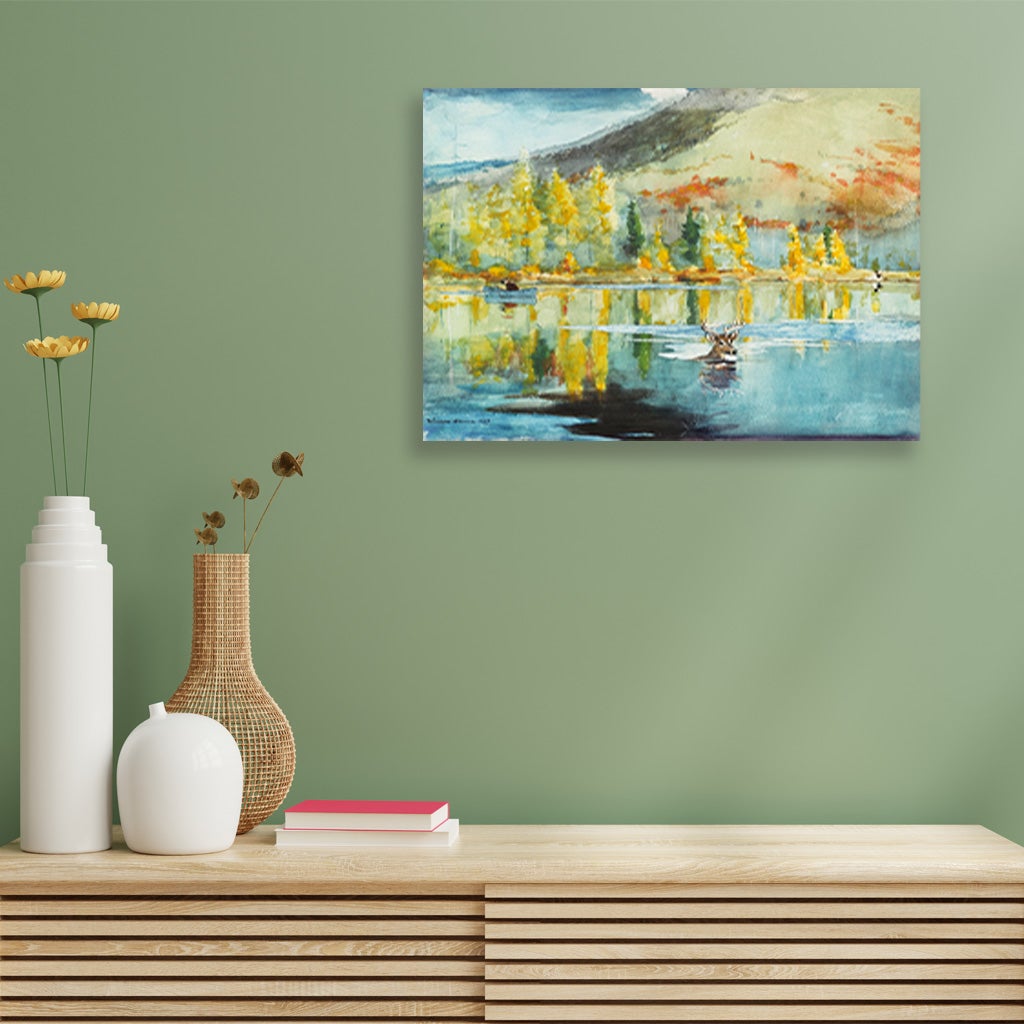 An October Day painting - Meri Deewar 3 : 2 Horizontal Premium Wall Art Canvas by MeriDeewar