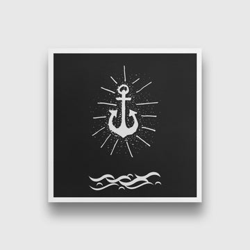 Anchor in Deep Sea 1 : 1 Square Premium Wall Art Canvas by MeriDeewar