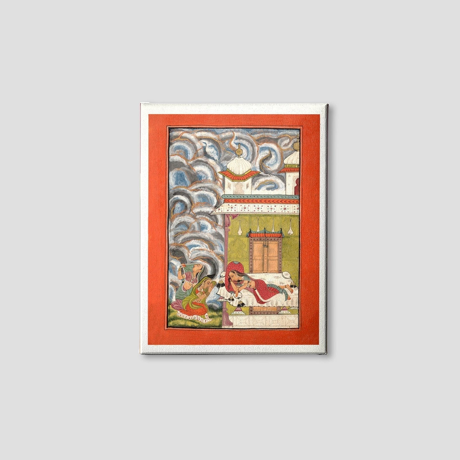 Andhrayaki-Ragini--Folio-from-a-ragamala-series Painting-Meri Deewar 3 : 4 Vertical Premium Wall Art Canvas by MeriDeewar