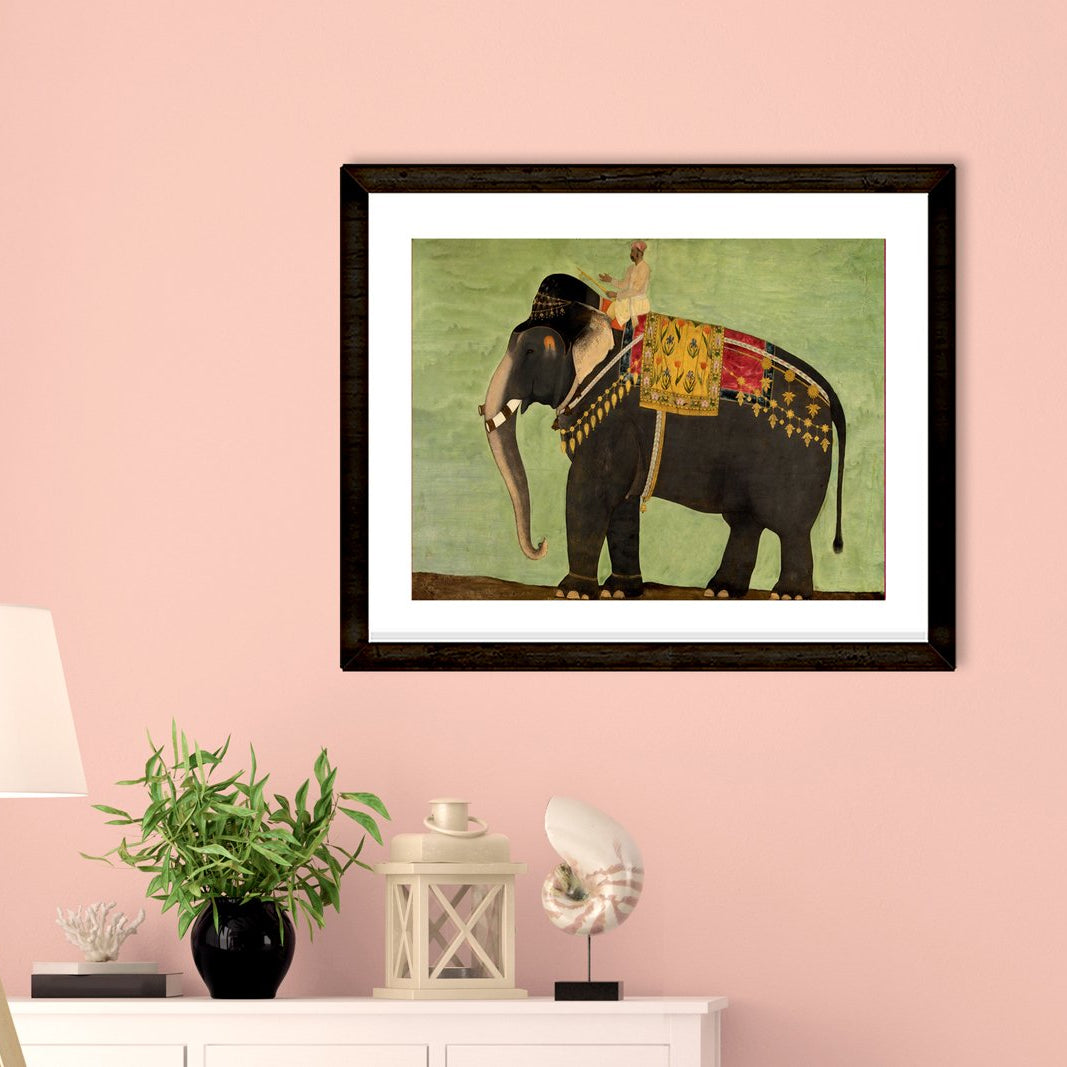 Antique royal elephant Painting-Meri Deewar 3 : 2 Horizontal Premium Wall Art Canvas by MeriDeewar