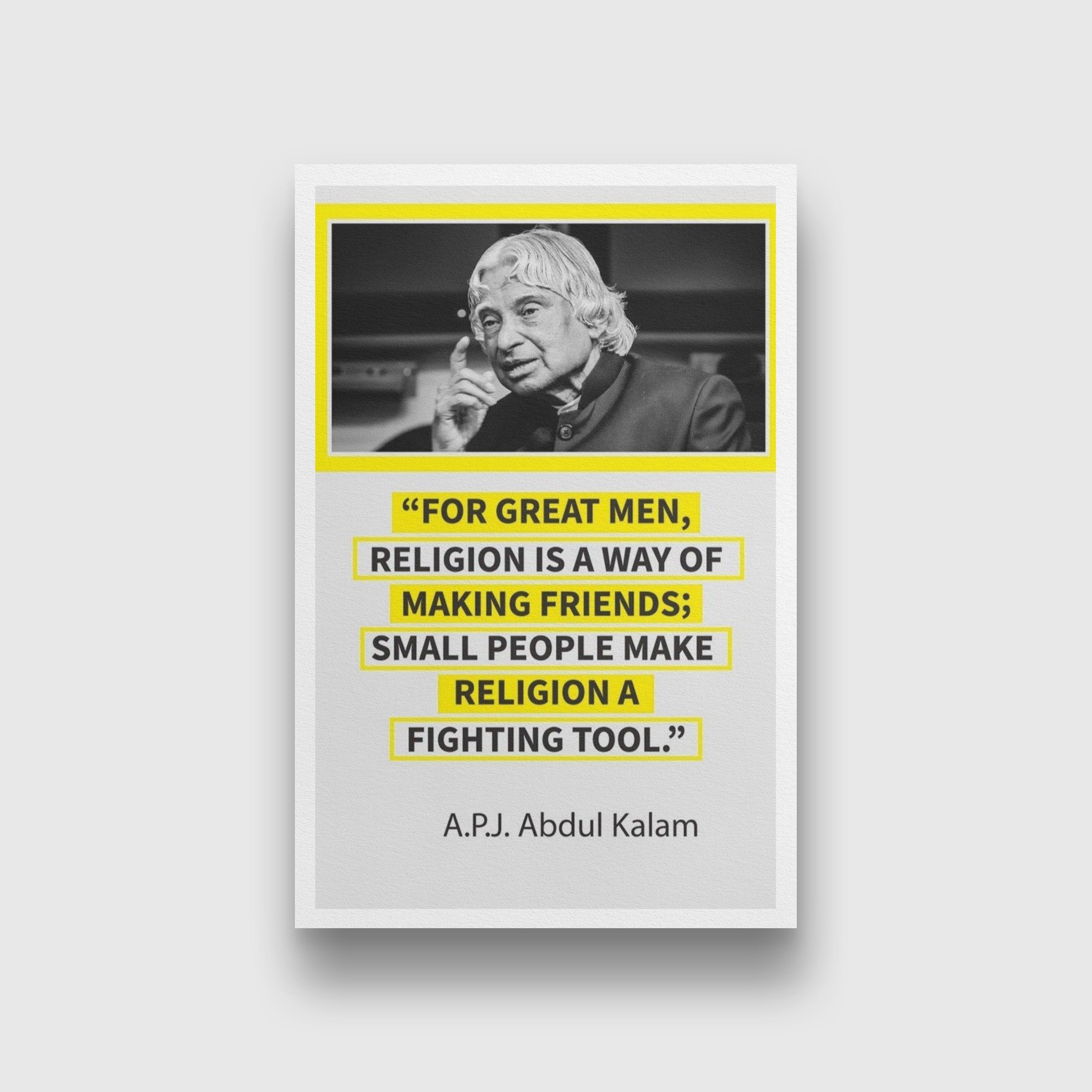 APJ Abdul Kalam 2 : 3 Vertical Premium Wall Art Canvas by MeriDeewar