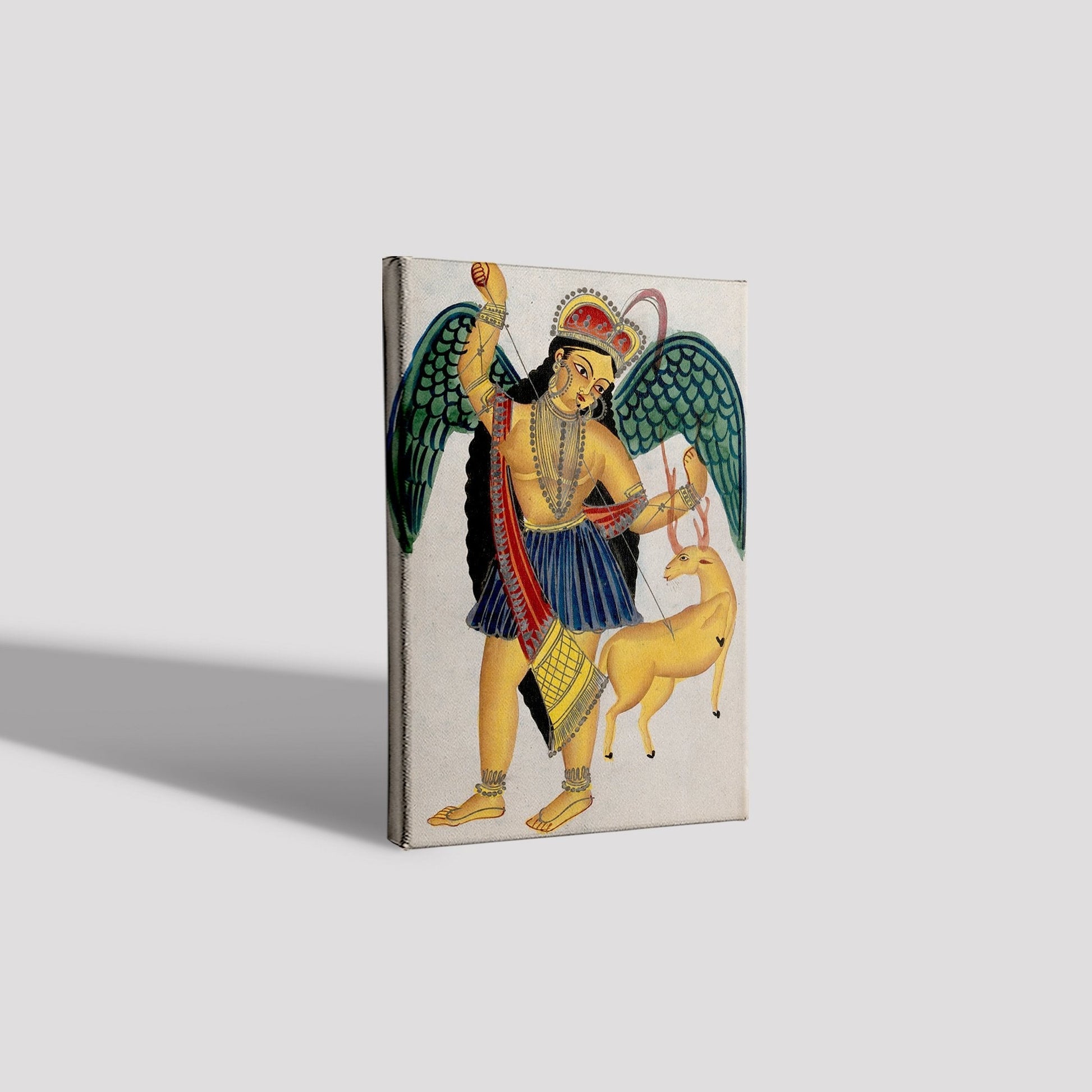 Apsara with pet deer Painting - Meri Deewar 2 : 3 Vertical Premium Wall Art Canvas by MeriDeewar