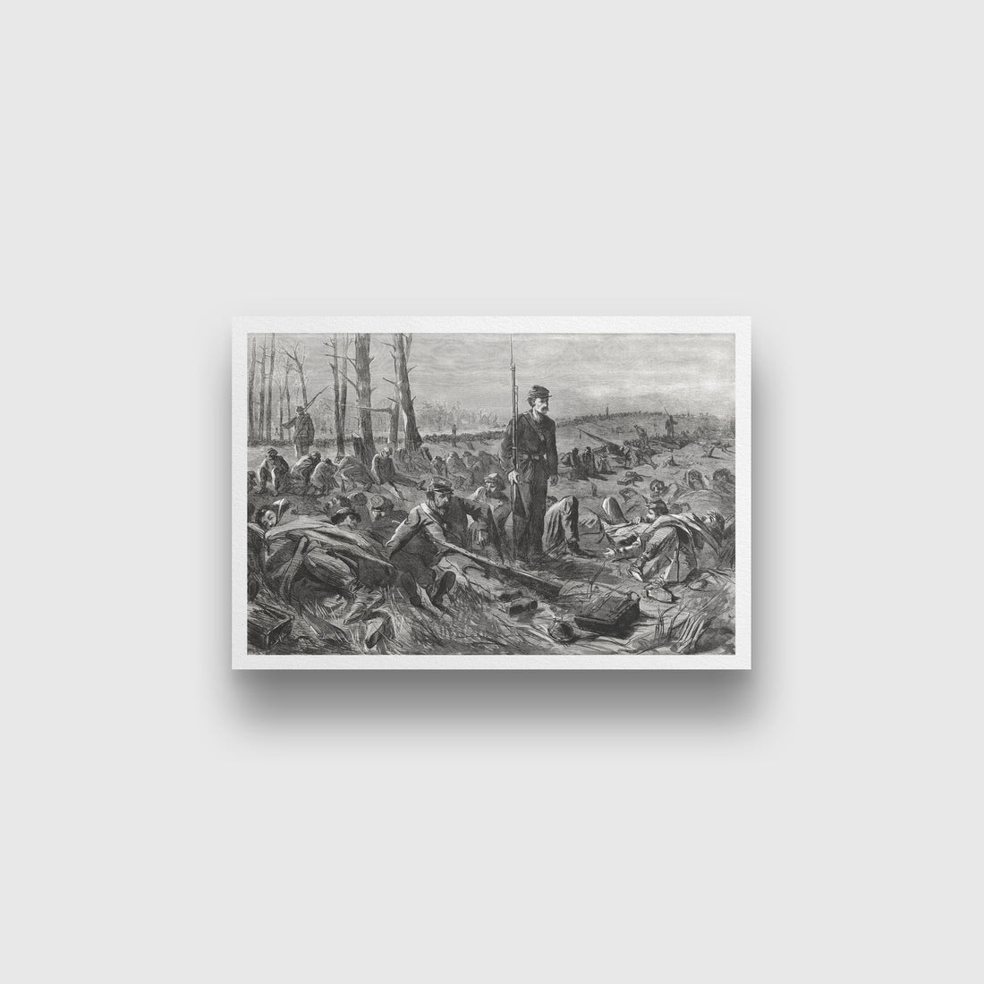 Army of the Potomac Sleeping on Their Arms painting - Meri Deewar 3 : 2 Horizontal Premium Wall Art Canvas by MeriDeewar