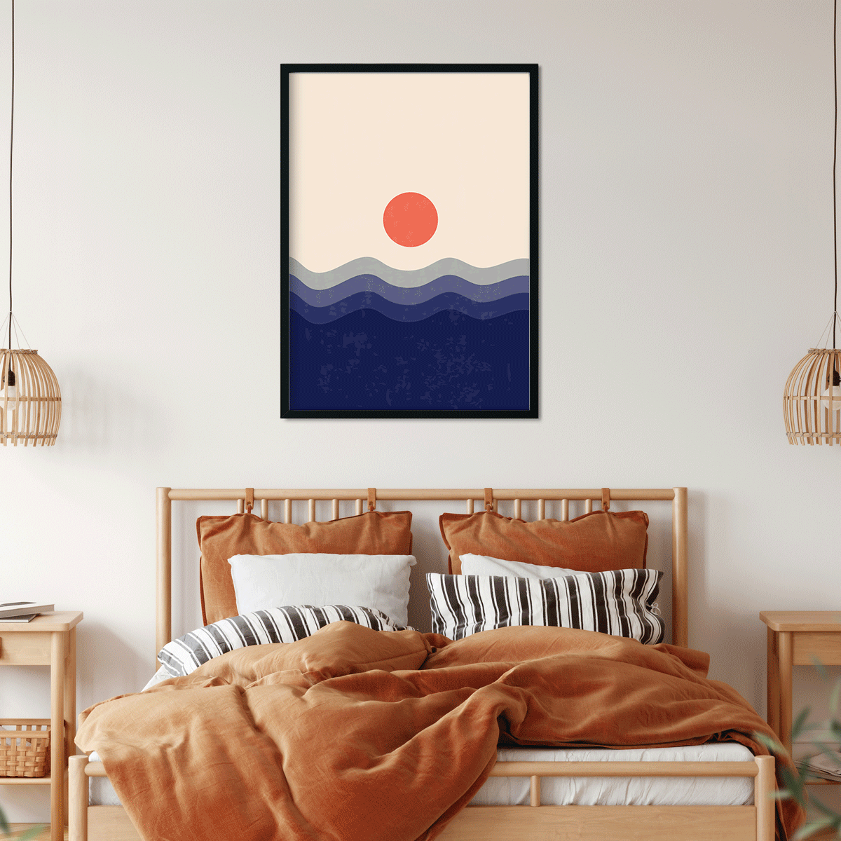 Art landscapesset modern Painting 4 X 5.5 Vertical Premium Wall Art Canvas by MeriDeewar