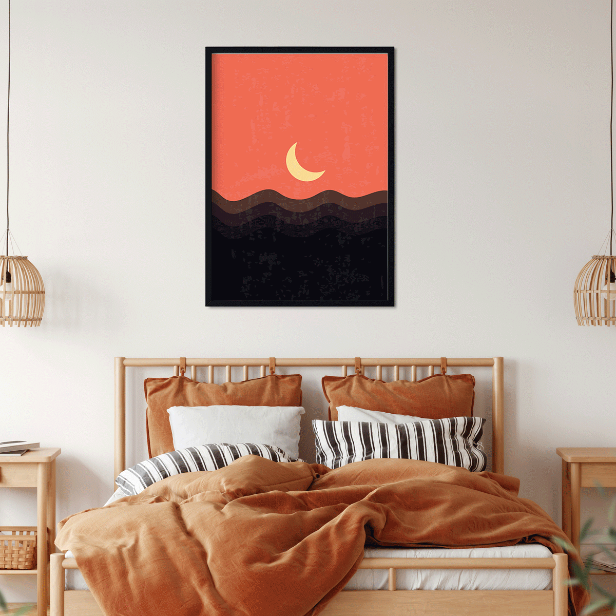 Art landscapesset modern poster wall Painting 4 X 5.5 Vertical Premium Wall Art Canvas by MeriDeewar