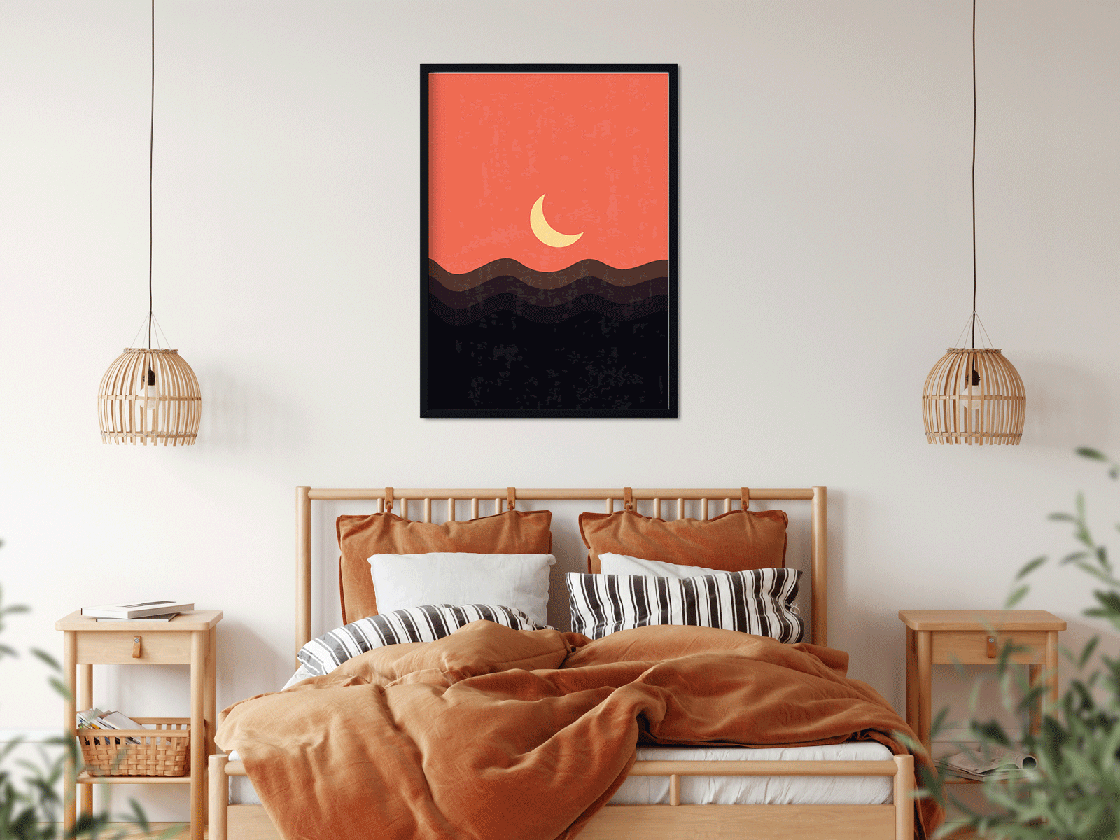 Art landscapesset modern poster wall Painting 4 X 5.5 Vertical Premium Wall Art Canvas by MeriDeewar